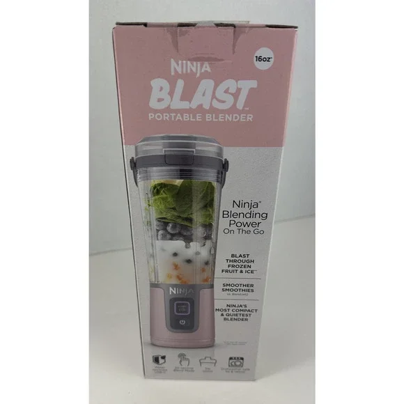 NEW Ninja Blast Portable Personal Blender Detachable Cable USB Type-C 16 oz Pink - Picture 6 of 8